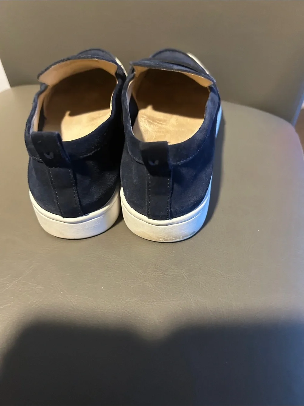 Vionic uptown Navy Suede Slip-On Loafers for Men - Casual Penny Moccasin